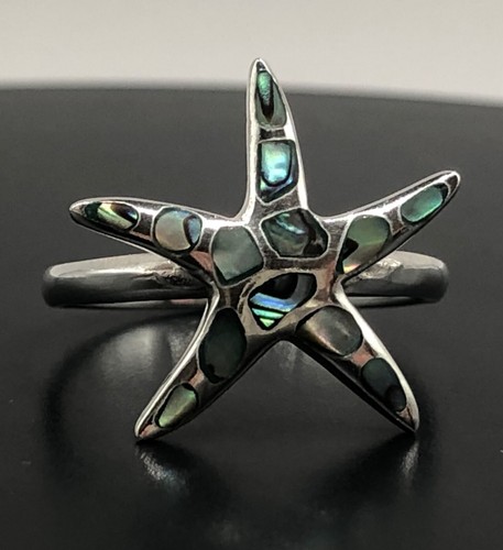 Starfish ring solid - , sterling
