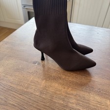 Chocolate Brown Ankle Sock Boots Size 6(39)