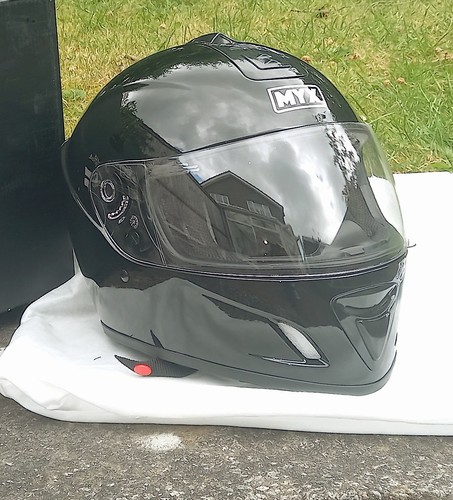Full face motorcycle crash - face,