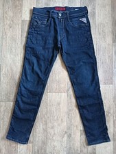 Replay Anbass Stretch Slim Tapered Jeans Dark Blue W31 L30 Worn Condition 