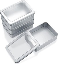 4 PcsMetal Tins with Lids