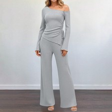 2PCS Womens Ribbed Tracksuit