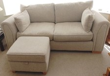 3 Seater Settee, Separate Foot Stool & 1 Armchair