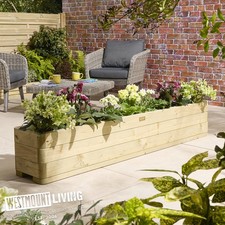 Wooden timber garden trough - timber,