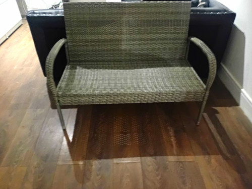 Grey rattan effect seater - 2,