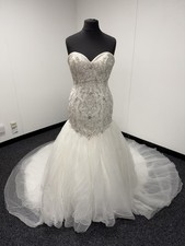 Alfred Angelo Disney Ariel Wedding Gown Strapless Beaded Princess See Descrip