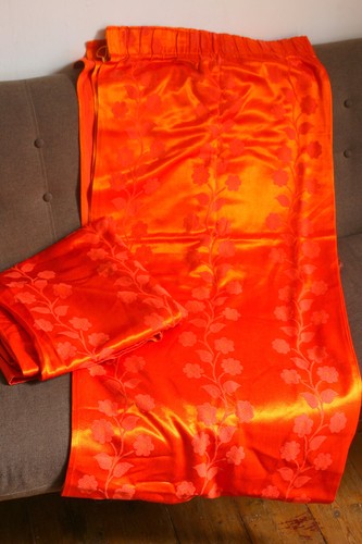 Vintage pair orange floral - pair,