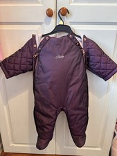 Girls Ted Baker Snowsuit Purple Pram Suit Age 3-6 Months