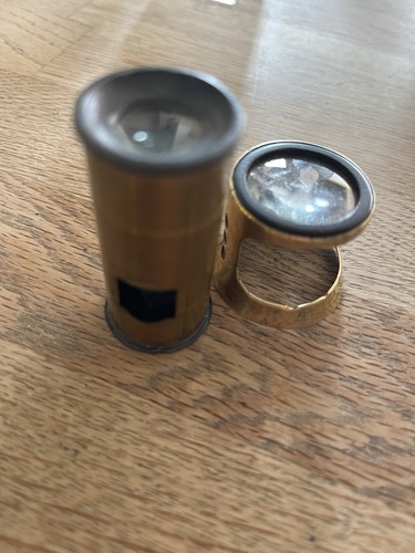 Antique brass magnifier - brass,