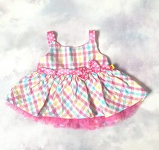 Build A Bear, Sunshine Hello Kitty Sanrio, Tartan, Plaid,  Check,  Dress. B 405
