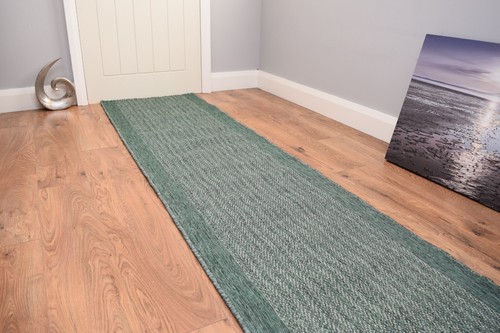 Green flatweave runner rug - green,