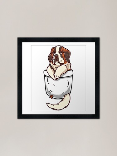 Pocket bernard puppy framed - st,