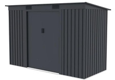 BillyOh Newton 9ft x 8ft Pent Metal Shed Anthracite Grey (7ft x 4ft)
