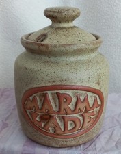 Vintage Retro Stoneware Marmalade Pot Jar Container with Lid