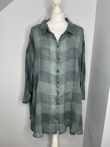 Grizas green check - grizas, linen