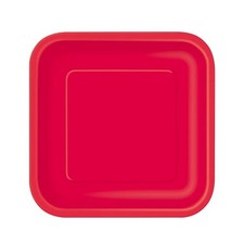 Ruby Red Square Paper Plates