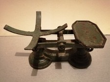 Vintage Cast Iron Heavy Duty Rustic Green Weighing Scales. 