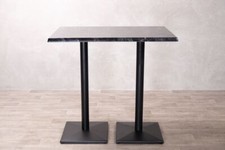 INDOOR/OUTDOOR RESTAURANT TABLE RECTANGULAR ALCANTARA BLACK TOP TWO BASE STYLES