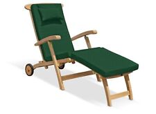 Teak Outdoor Steamer Chair, Wheels & Cushion (6 colours) - Serenity Range