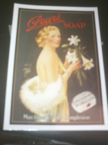 Pears soap postcard - soap,