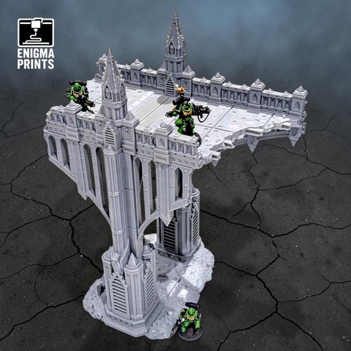 Gothic bridge ruins - bridge, tall