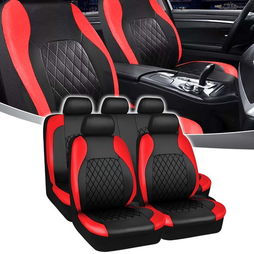 Black red car seat - covers, full
