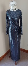 Principles Black Sequin Long Sleeved Evening Dress 18 Formal Occasion Cruise 