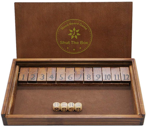 Shut the box wooden dice - wooden, game