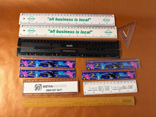 Job lot rulers 30cm wooden - 12,