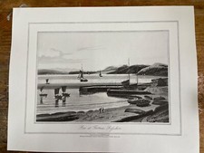 WILLIAM DANIELL 1819 Engraving Fortrose Pier  Lithograph Print - Reproduction