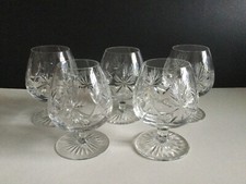 3  STAR of EDINBURGH Crystal cut BRANDY BALLOON GLASSES - MINT  Signed (3 of 5)