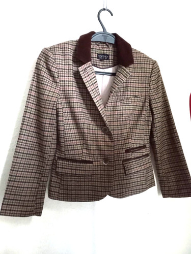 Checked tweed blazer jacket - tweed,