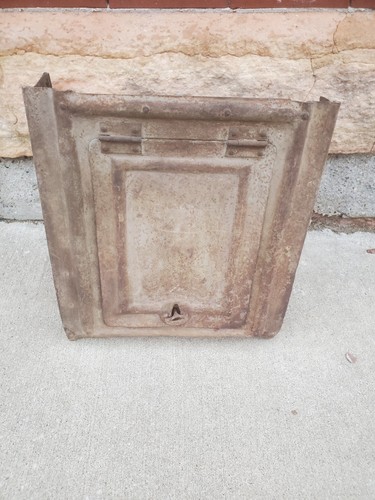 Vintage metal factory bin