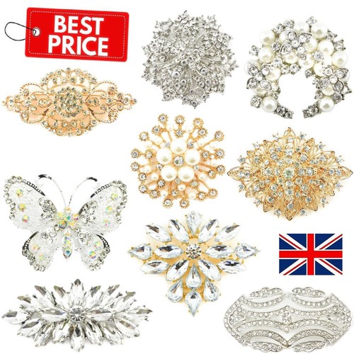Large diamante crystal - large, pin