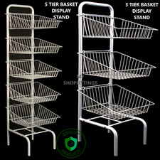 Basket Stand 3 & 5 Tier White