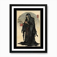Skeleton In A Robe Art Print