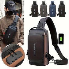 Men's Sling Crossbody Bag Anti-theft Backpack USB Charging Password Bag﻿﻿ UK