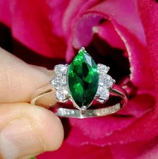 Art Deco Style Emerald & Lab