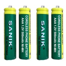 Rechargeable AAA Cordless Phone Batteries 1.2V 500mAh NiMH for Household Phones