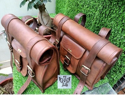 Pair real vintage leather - vintage, roll