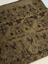 Crewel Fabric Yardage 3.5yds 58” Wide Cute Pattern Unused