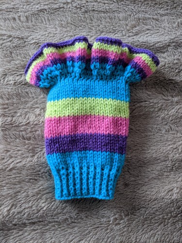 Hand knitted dog - jumper, with