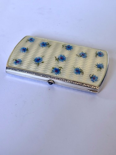 Antique silver gilt guilloche - gilt,