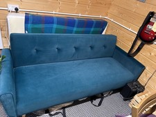 Marks and Spencer  Sofa Bed - Teal Velvet. Small Double Bed.