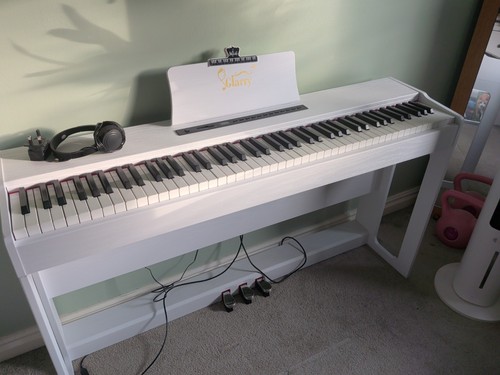 Glarry white piano - white,
