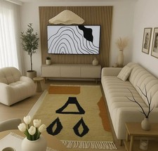 Moroccan Berber Beni Ourain Wool Rug Color As Photo Handmade Design Carpet Rug