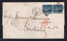 GB 1867 Penny Blue PAIR on