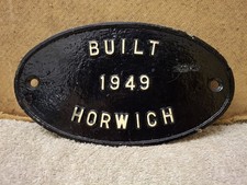 Original Horwich 1949 BR Locomotive Worksplate builders plate
