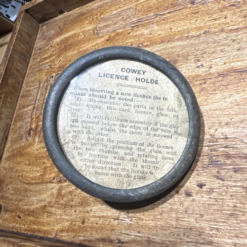 Vintage cowey license holder - cowey,
