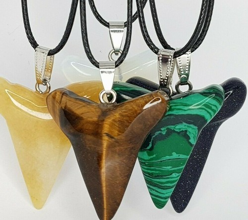 Shark tooth necklace crystal - shark,